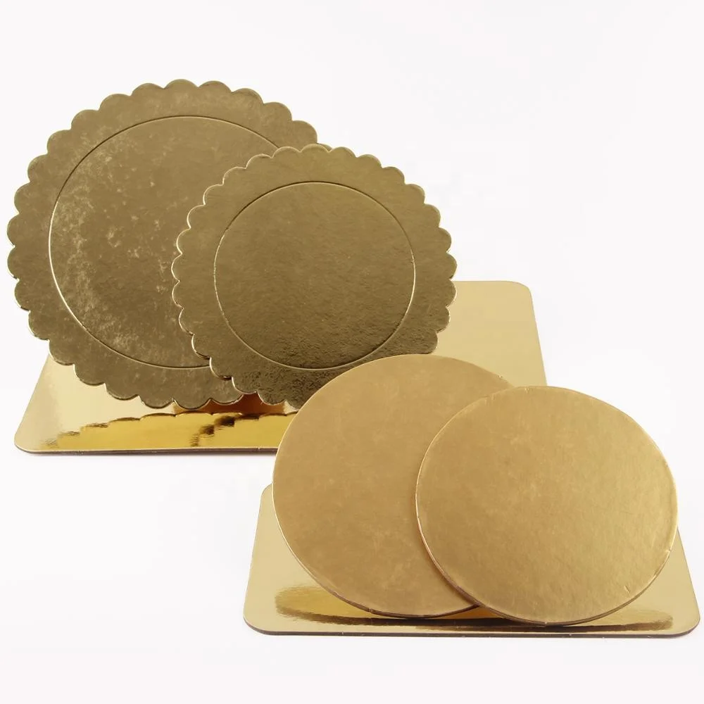 
Different size round & square gold chipboard cake board 