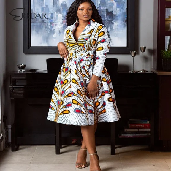 

New Arrival African Print Clothing Dress,women Fashion 100% Cotton African Clothing Style, As pictures& customized