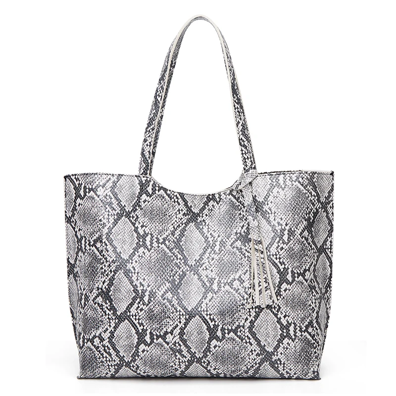 

Snakeskin Structured PU Woman Bucket Handbag Designed Waterproof Lady Bags Ready To Ship Luxury Women Sublimation Blank Tote Bag