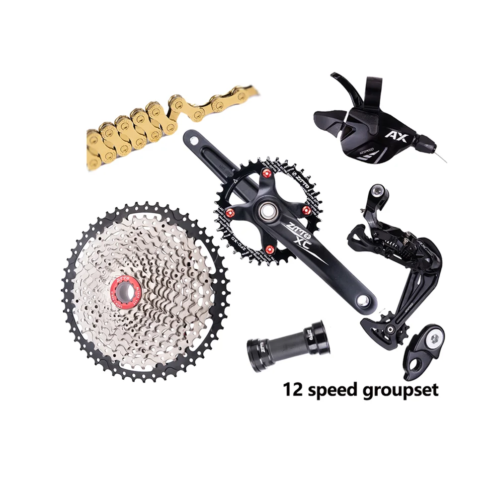 

ZTTO MTB Bike 12 Speed Groupset Rear Derailleur Shifter Crankset Chain 11-50T Cassette 11-46t 12S Freewheel Group Set for HG hub