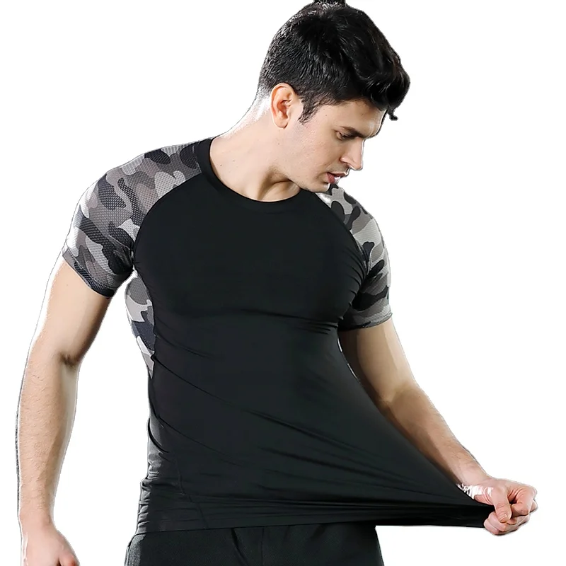 

hot sale seamless custom gym t shirt camo