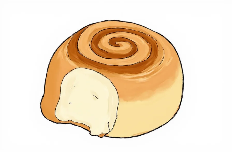 Shaded cinnamon roll with spiral pattern and icing details