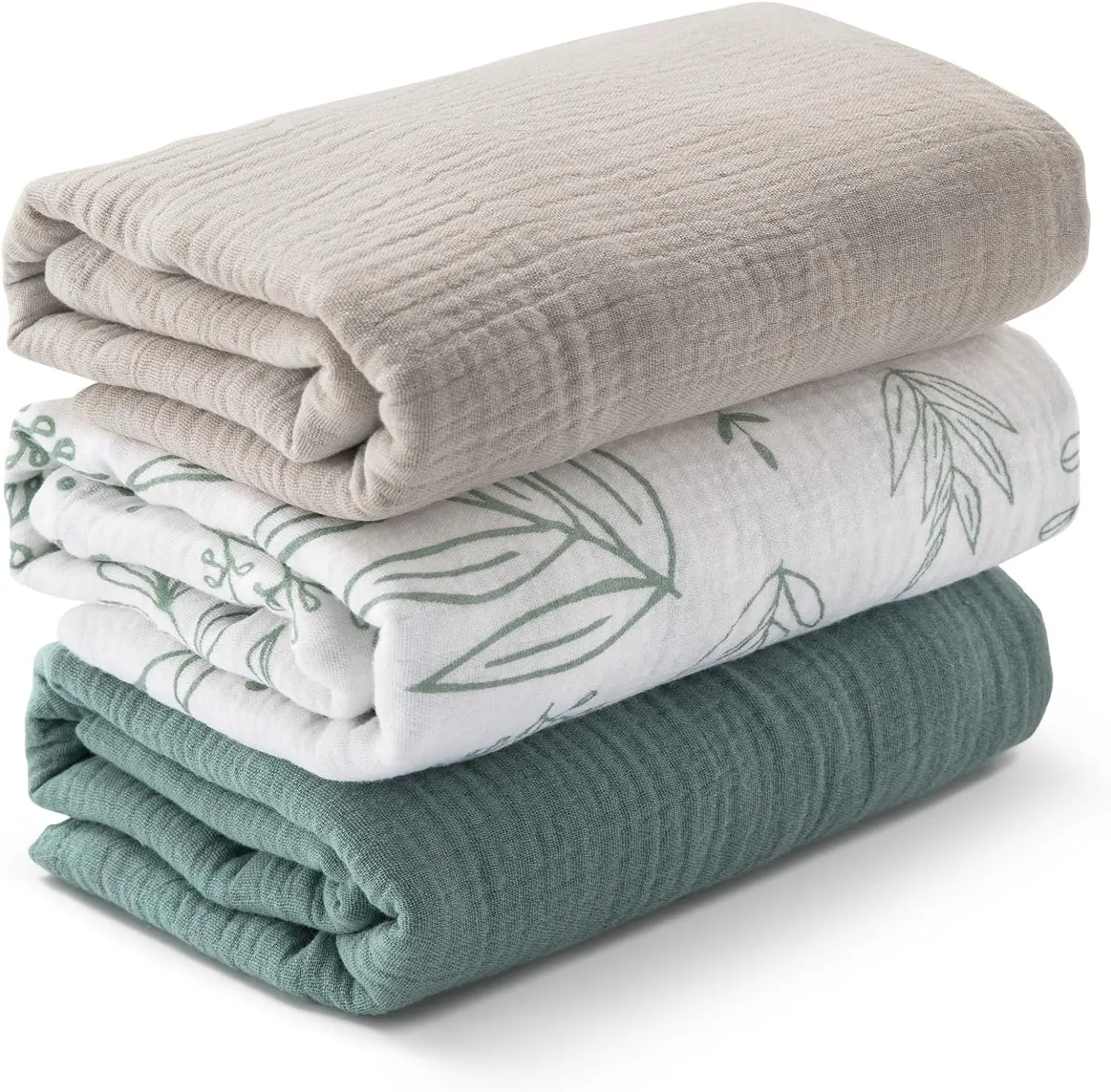 100%cotton Swaddle Blankets for Newborn Breathable Soft Receiving Blanket Large 38 X 40 Inches Swaddle Wrap Burping Clothes