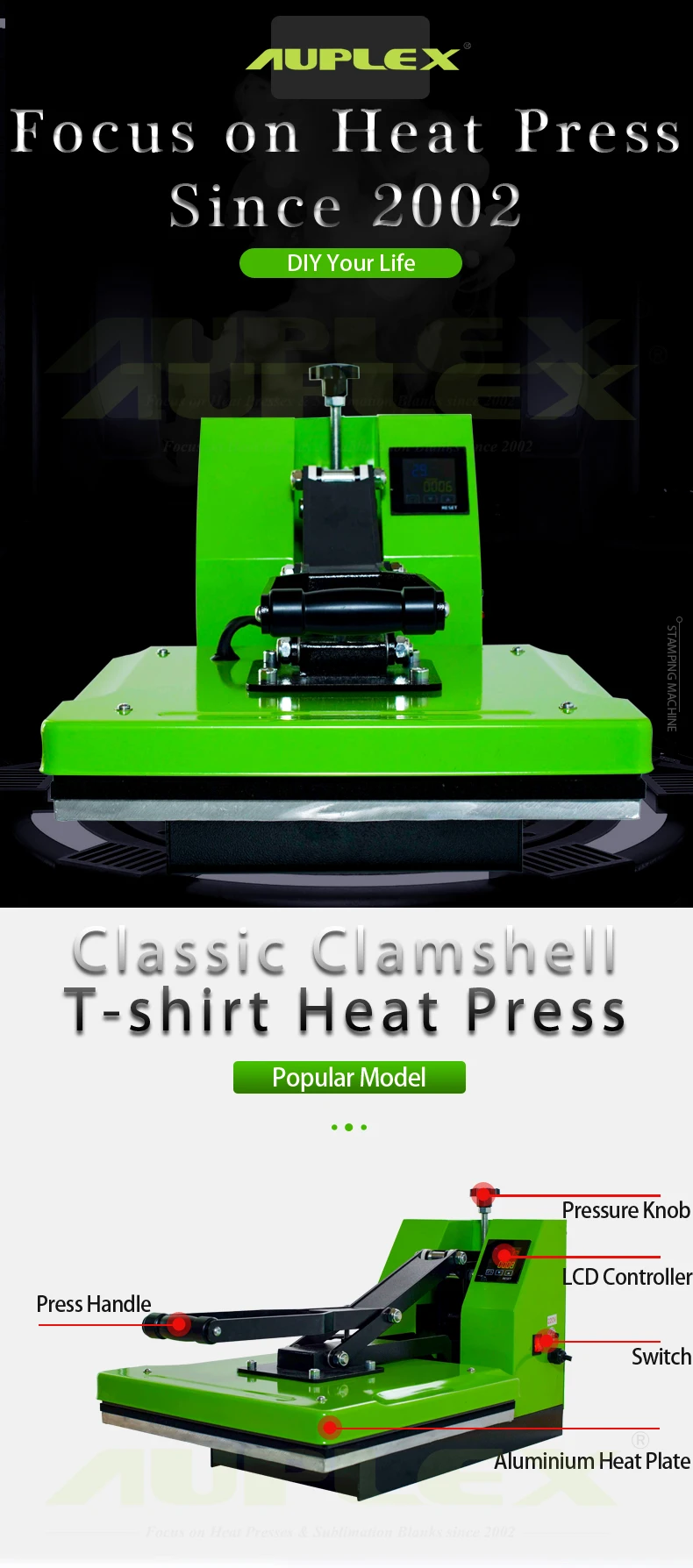 16'' x 24 Heat Press Transfer T-Shirt Sublimation Press Machine Clamshell  2800W