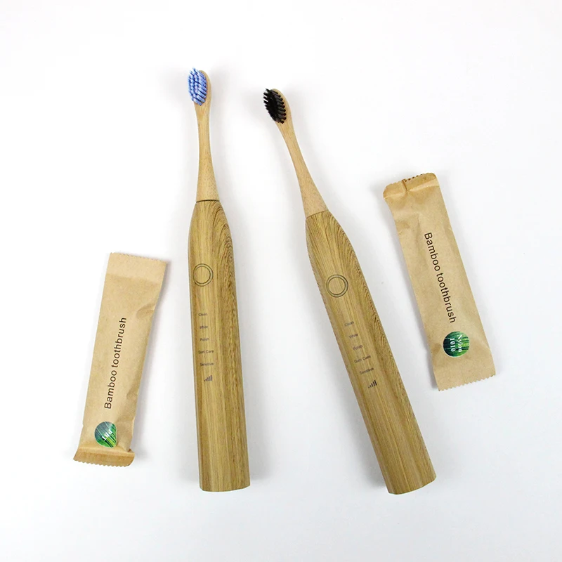 

Hot Sale IPX7 Waterproof Biodegradable Sonic Bamboo Charcoal Heads Electric Toothbrush New Style, Natural bamboo color