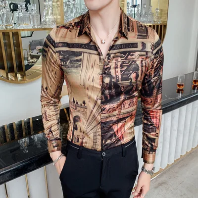 

Hot sale long sleeve custom mardi gras latest designs shirt for men 2021