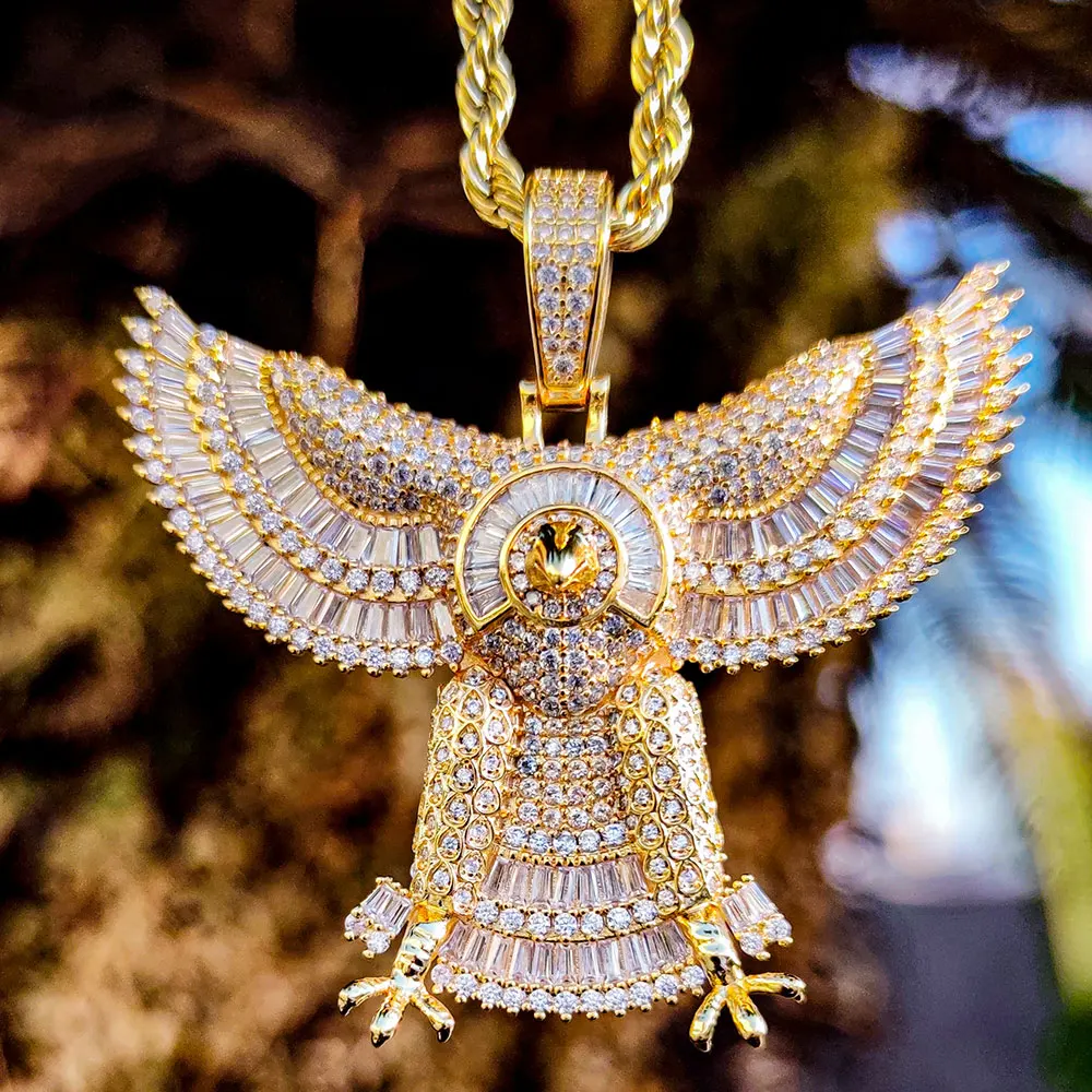 

Hip Hop Large Eagle CZ Pendant Gold Plated Pendants for Wholesale Eagle Necklace