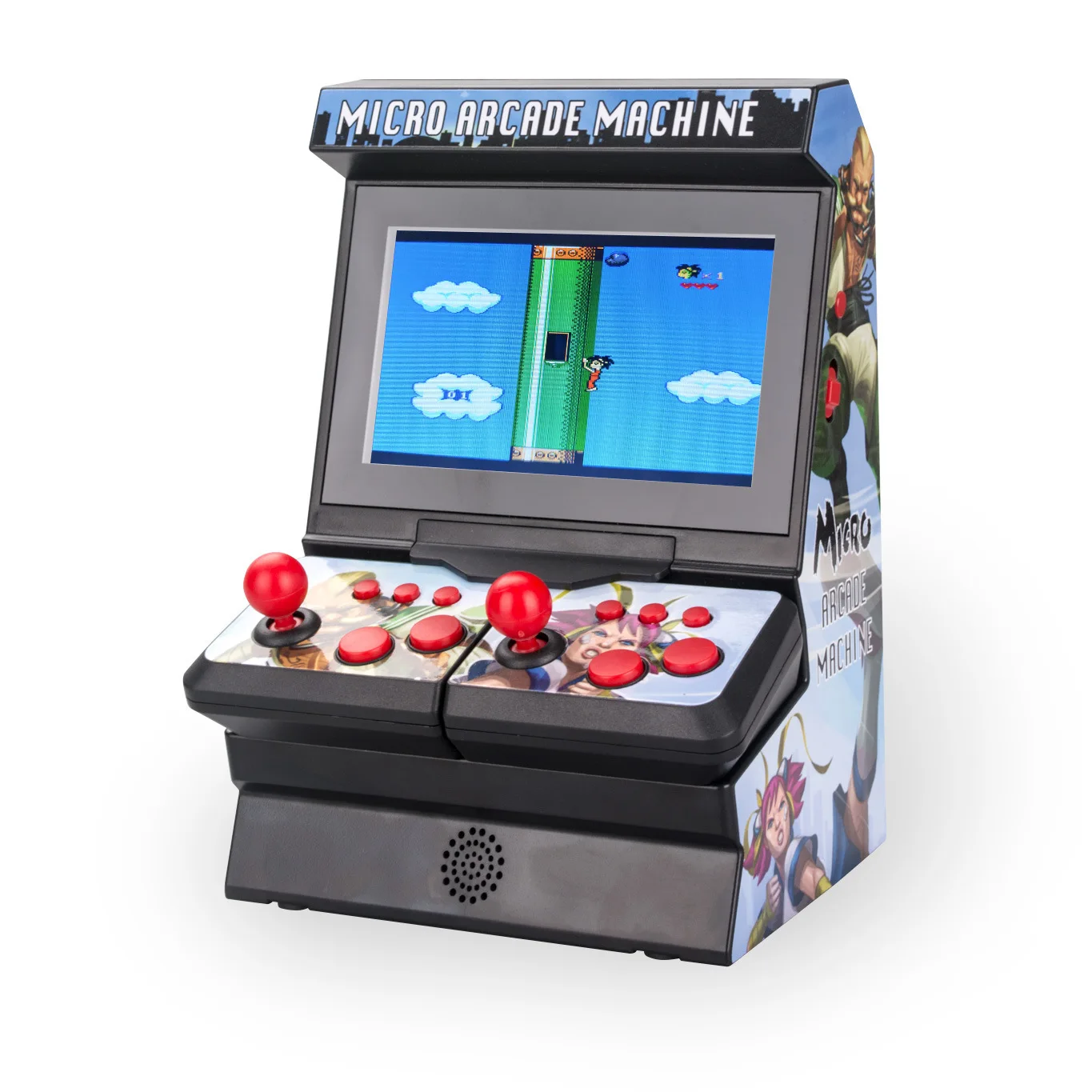 

8 Bit 4.3 inch Retro Wireless Dual Joysticks Big Screen Arcade Handheld Video Game Console Built in 300 Games, Customized color