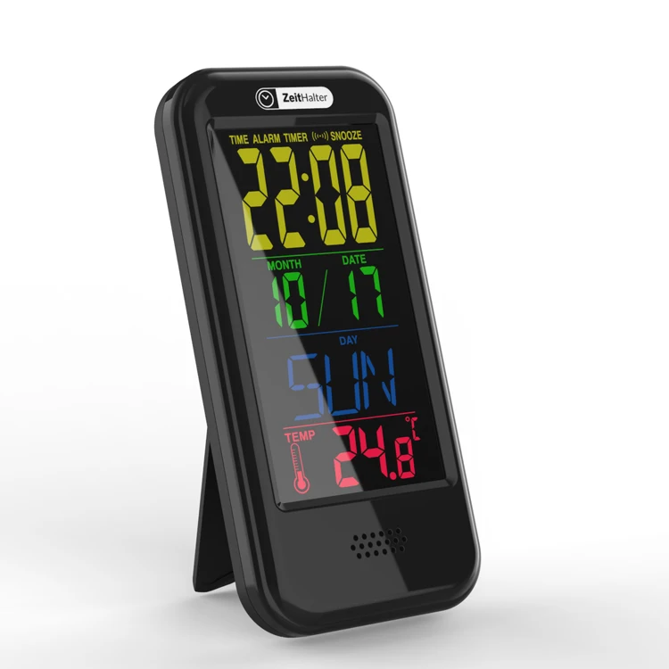 

Wholesale cheap Lcd Color Screen Snooze Function Display Digital multi function temperature clock, White + black