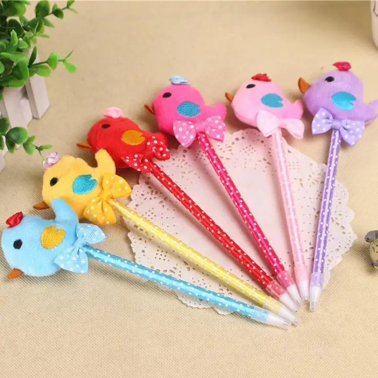 

Plush color chickens ballpoint pen Korean Style Ball Pen Promotion Gift Fashion office and school supplier