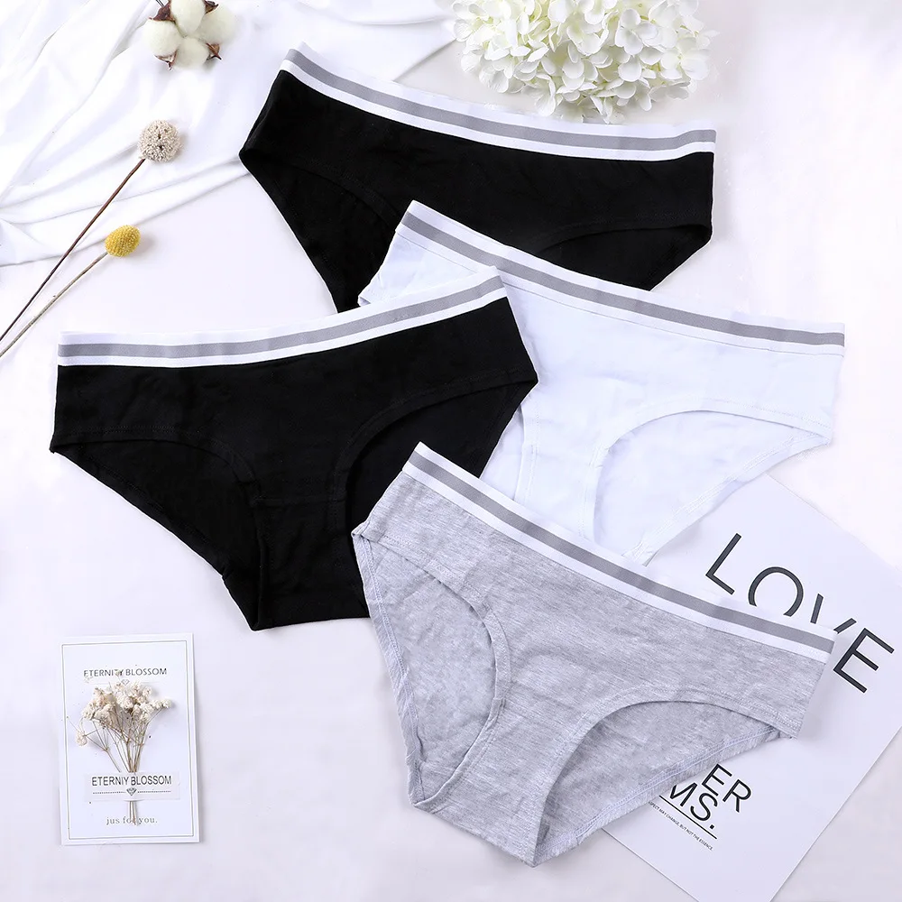 

Customized design high and low waist womens panties 100% cotton breathable briefs ribbed modal underwear