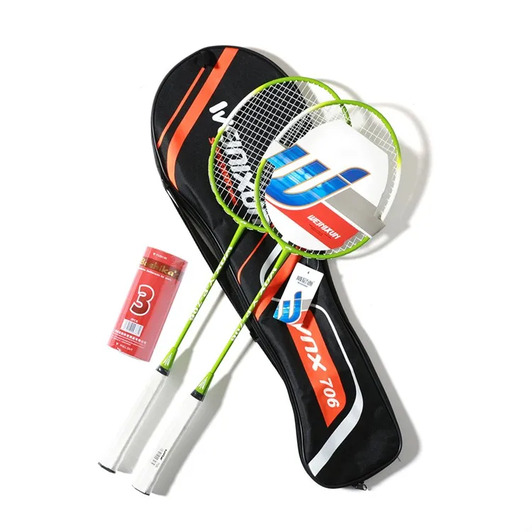 

Badminton racket set Adult youth training practice badminton racket with the ball, Red