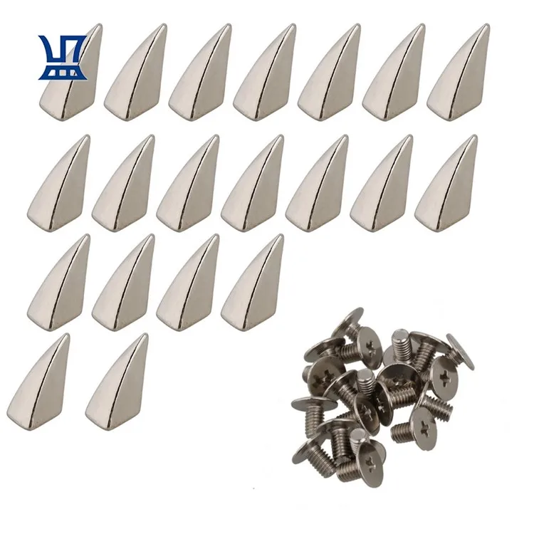 

BQLZR Free Shipping 20Pcs Studs Rivets Silver Punk Horn Rivets for Bag Clothing Accessories 9x23mm