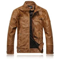 

PU leather coat for men's motorcycle jacket leather jacket men
