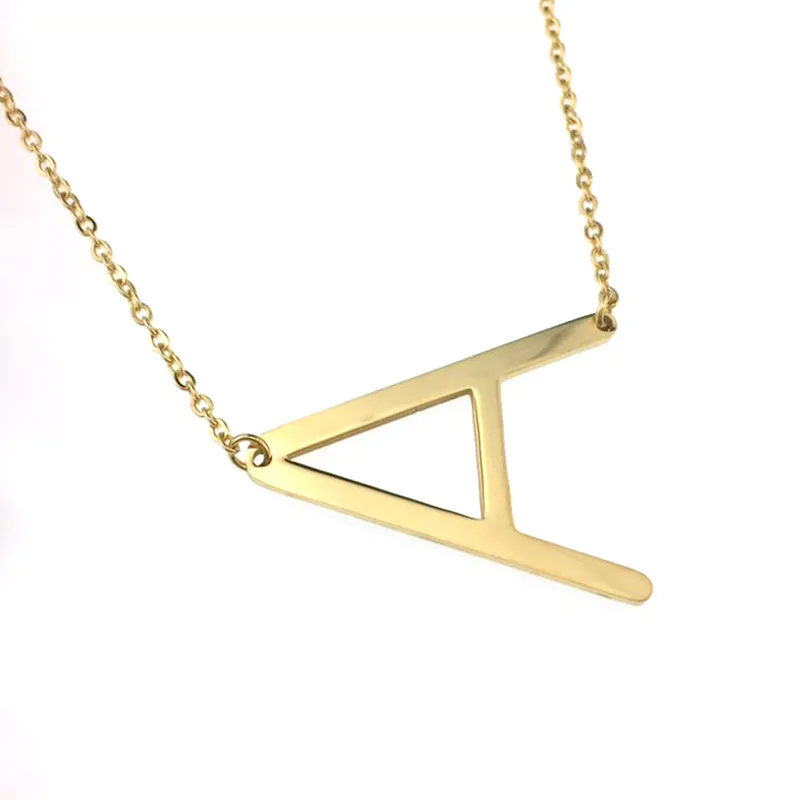 

26 Alphabets Letter Gold Necklace Stainless Steel Monogram Letter Necklace, Picture