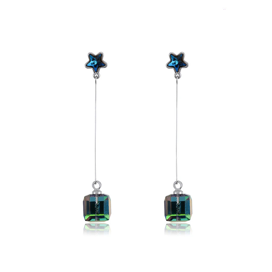 

97729 xuping jewelry brand wedding earing 2023 geode crystal stones diamond silver wholesale fashion earring