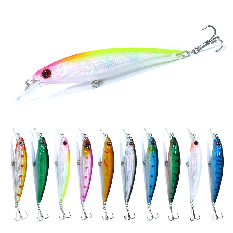 

11cm 13.4g High quality fishing minnow lures hard plastic fishing bait with 3D eyes, As pictures