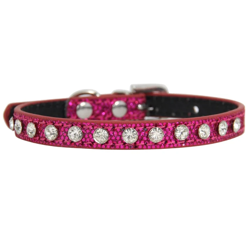 

New pet collar glitter diamond cat dog collar collar decoration supplies, Gold, silver, sky blue, pink, rose red