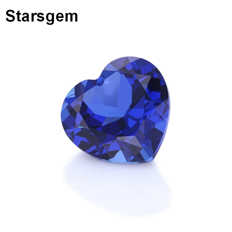 

Starsgem Loose Gemstone Heart Cut 6.5MM 8x8 mm 9*9mm Royal Blue Synthetic Lab Sapphire, Royal blue (or custom as your request)