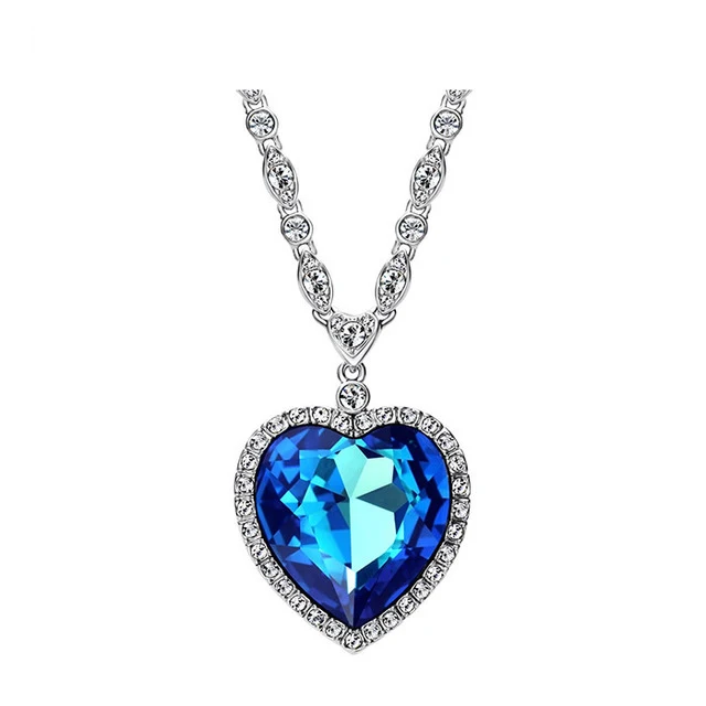 

Neoglory Platinum Plated Heart Of The Sea Broken Heart Titanic Pendant Necklace Women