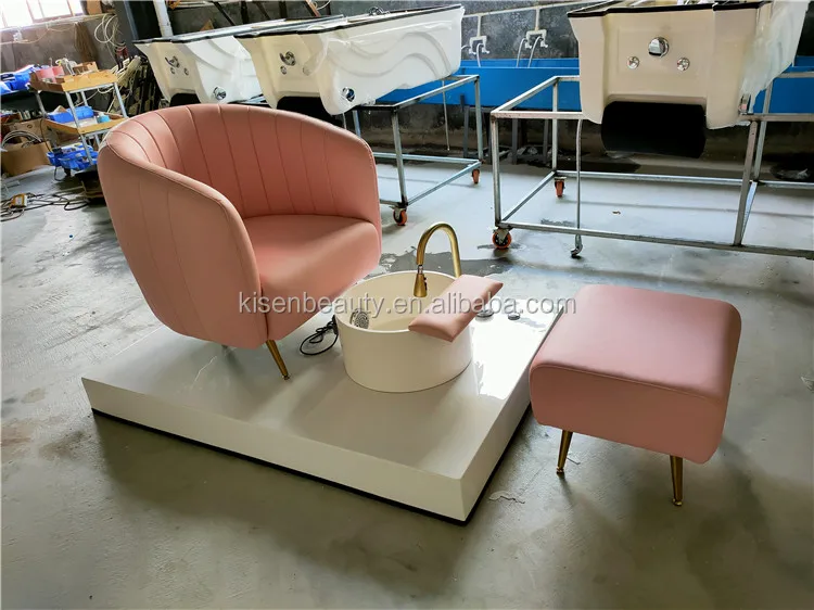 Luxury Pink Pedicure Spa Chairs Foot Tub Bowl Pedicure Chair For Nails