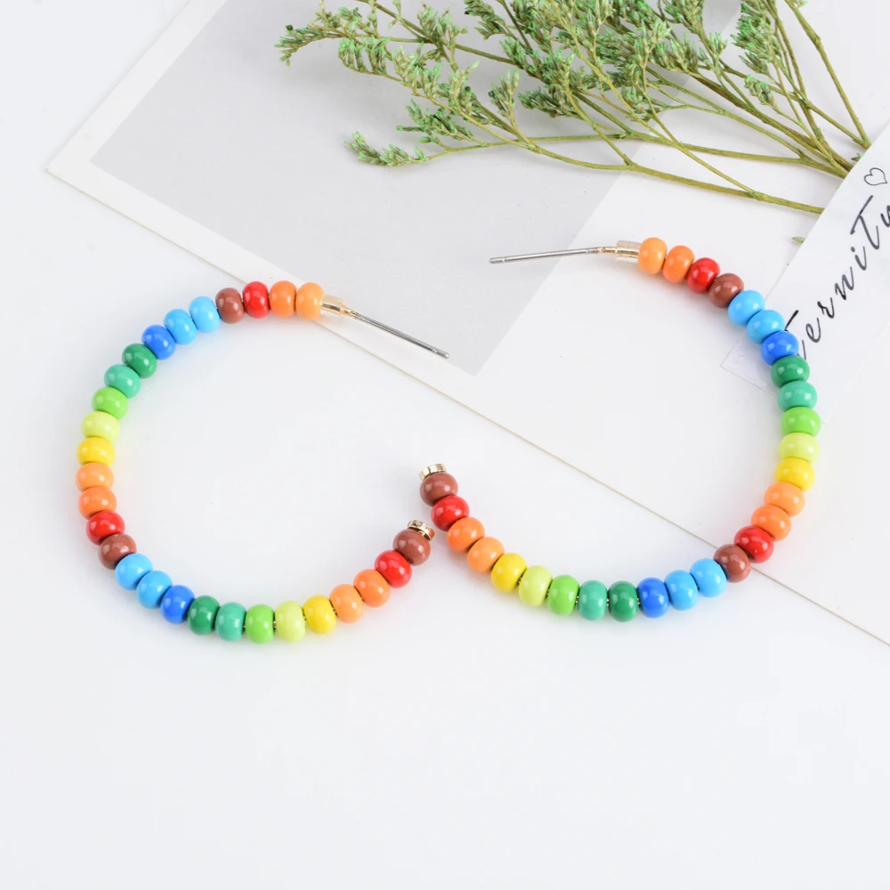 

#5 2020 Fashion Sweet Style Earrings Colorful Beads Earrings Jewelry Women Earring, As picture