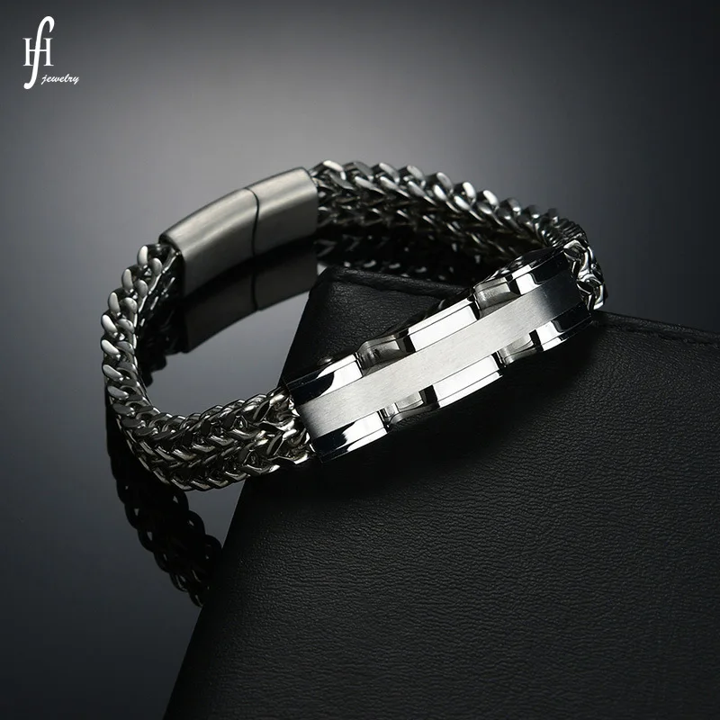 

Amazon hot sale woven stainless steel grid jewelry charm custom bracelet fashion mens bracelet