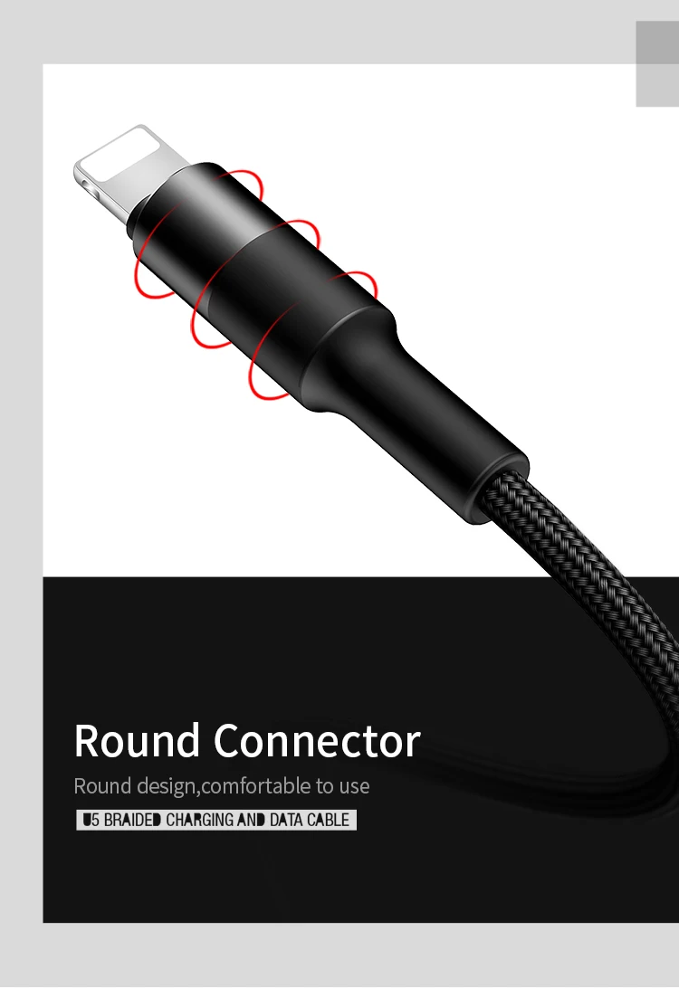 USAMS Aluminum alloy Braided Data Lighting USB Cable Set for iPhone