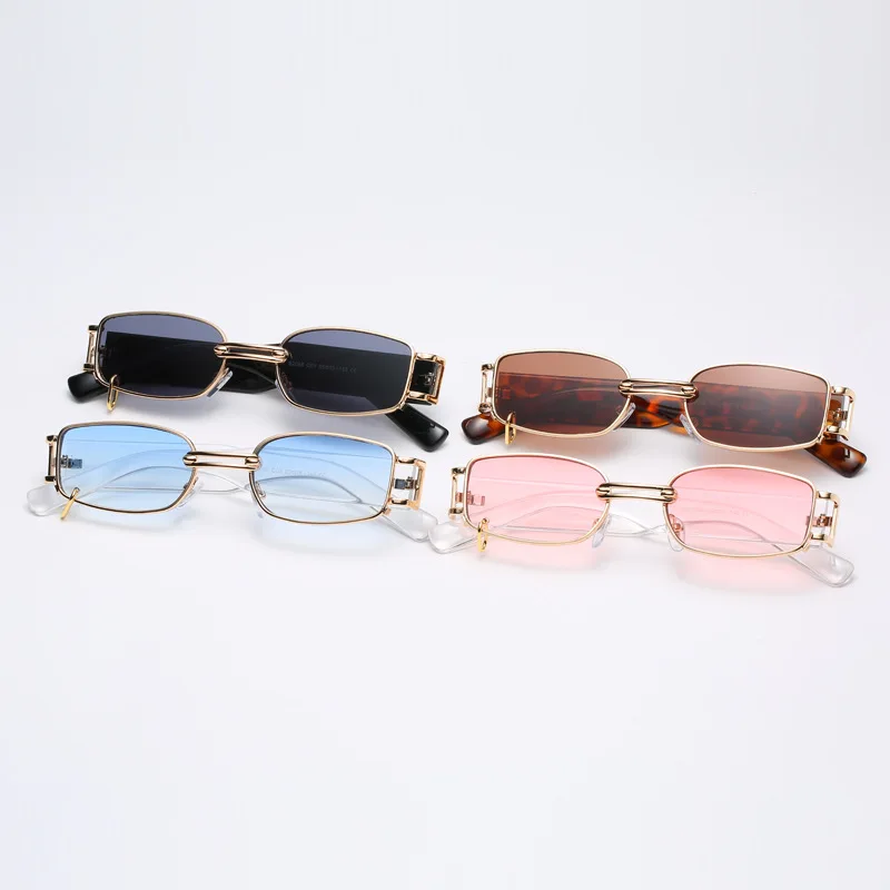 

Custom Design Available Hot Vintage Style Metal Buckle Fashion Small Square Street Snap Steampunk Sunglasses, 5 colors