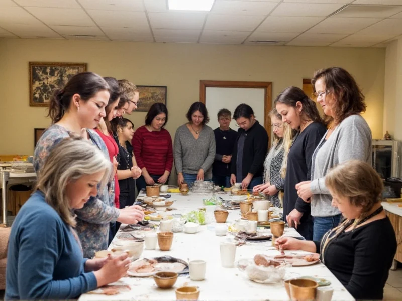 Group participating in pottery workshop at Craft House Dana Point