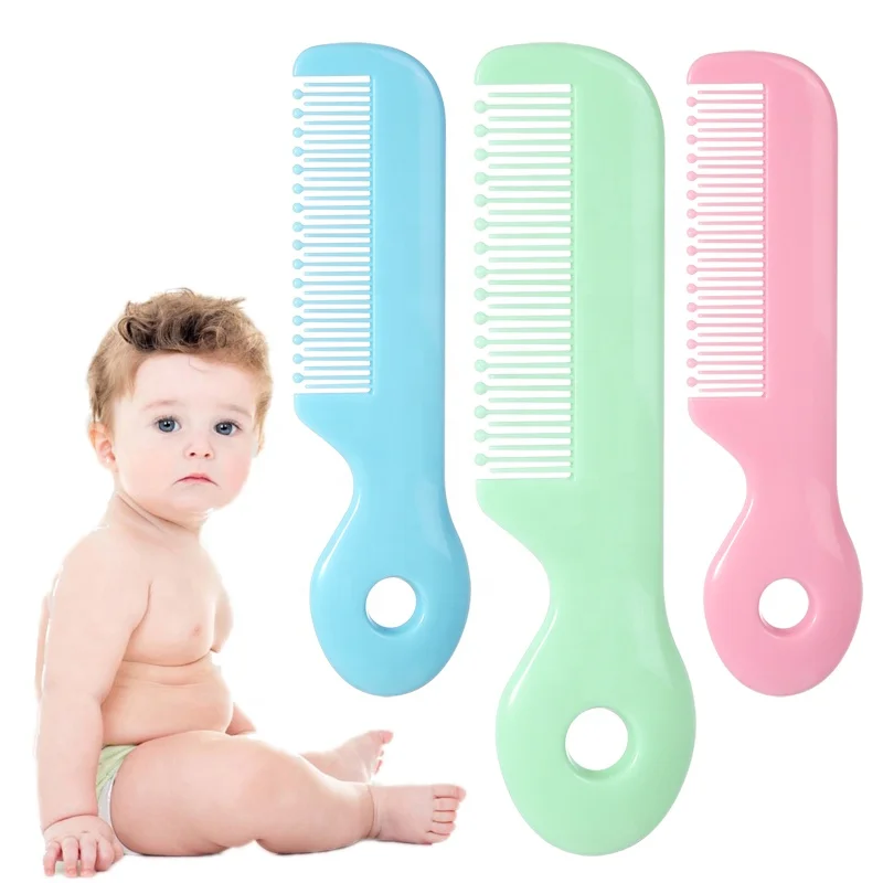 

Factory Sal Abs Round Handle Baby Hair Comb Safty Baby Comb, Blue,pink,green,yellow