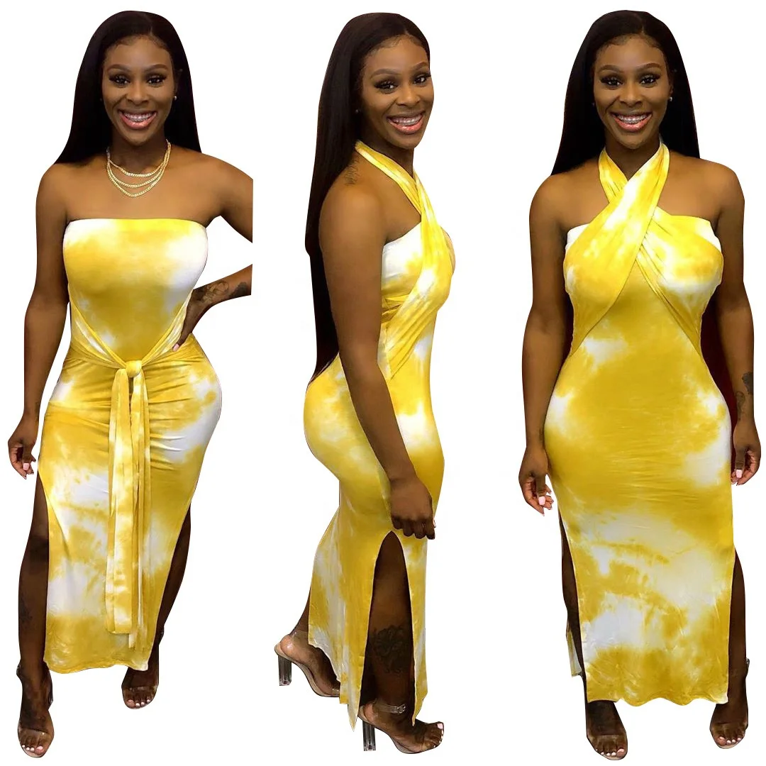

Summer Dresses Women Casual Evening Party Bodycon Dress Slim Elastic Bohemian Dress Ladies