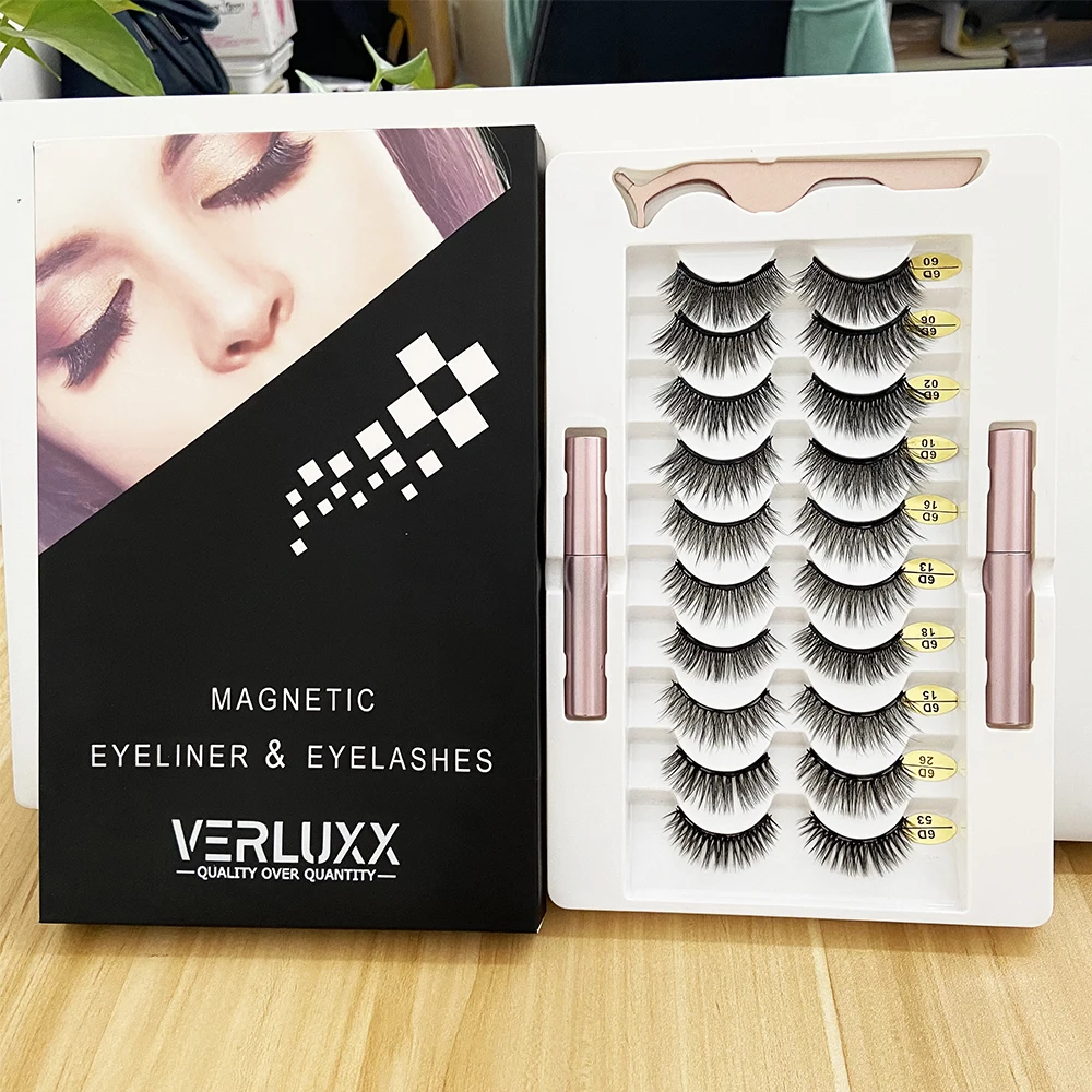 

wholesale 10 pairs magnetic eyelashes set private label best high quality magnet lashes