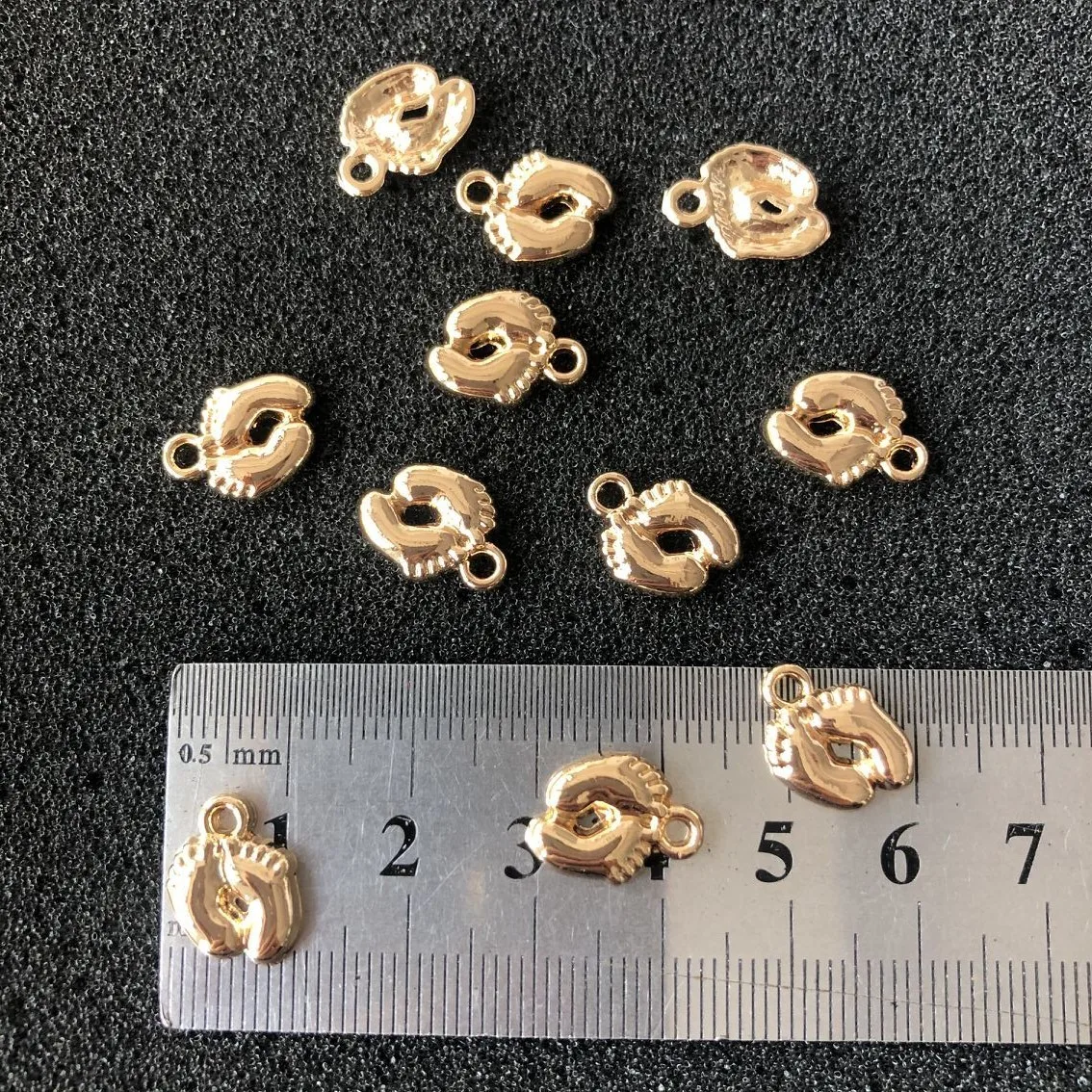 

golden foot metal alloy charms for bracelets necklace various gold metal alloy charms custom logo metal charms, As picture