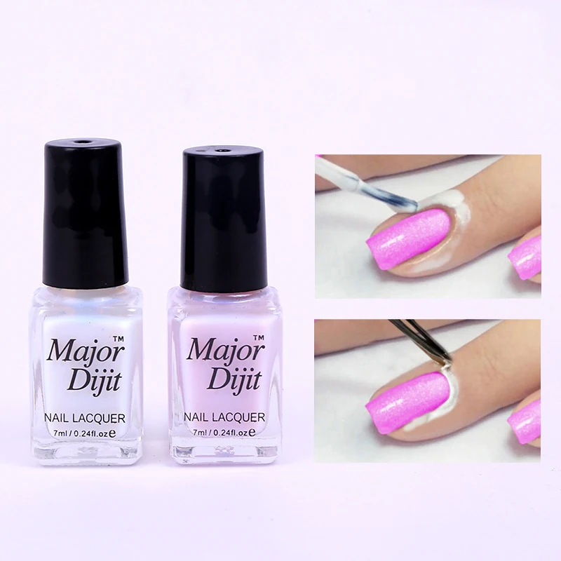

2 colors Nail Latex Peel Off Nail Liquid Art Latex Tape Easy To Clean Nail Polish Finger Skin Protected Liquid Manicure, White&pink