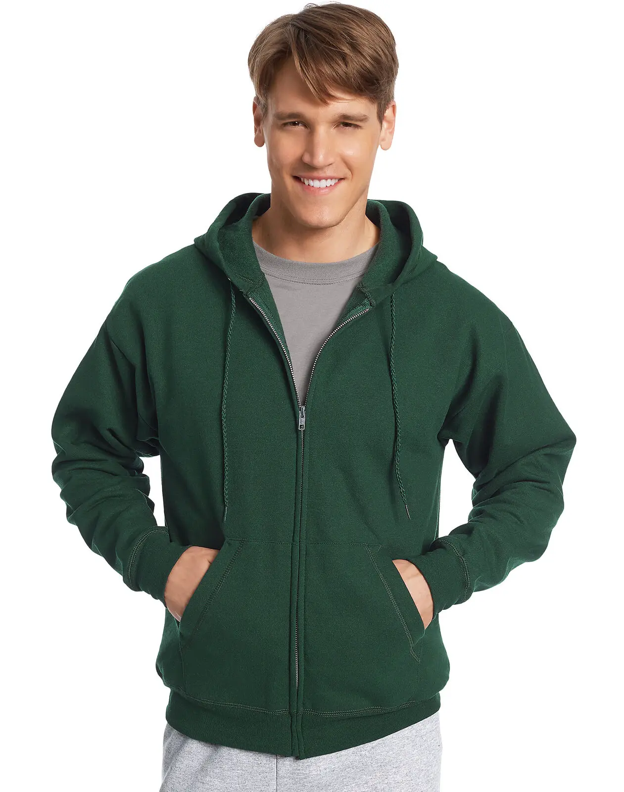 custom logo printing men cotton polyester fleece full zip up
