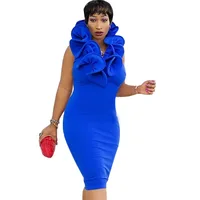 

Slim Sexy Dinner Patchwork Ruffles Sleeveless Bodycon Women Prom Dress