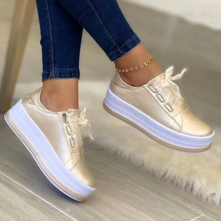 

GX01A81 Hot Selling Spring Autumn Thick Platform Casual Shoes Women Round Toe Thick Sole Casual Walking Shoes