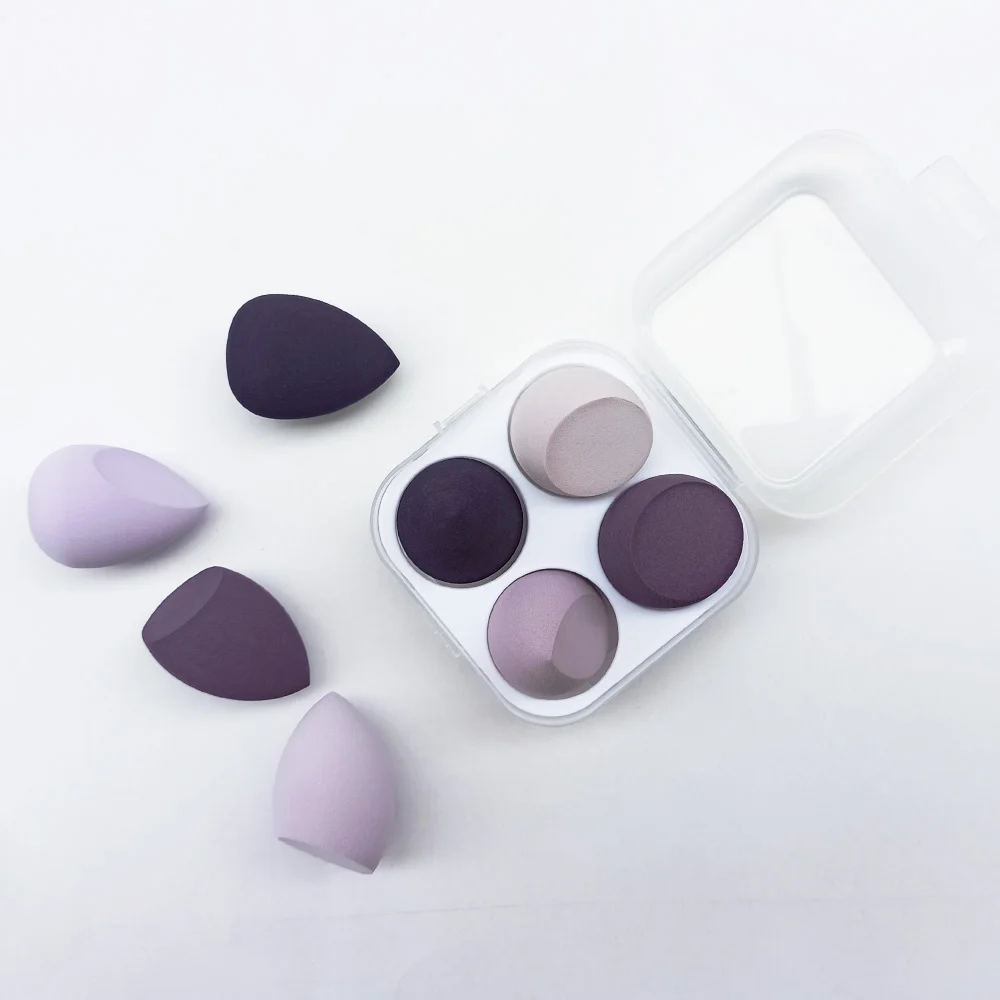 

Beaumaker 2021 New Arrival 4pcs Makeup Sponge Blender Set Latex Free Powder Puff 40*60 Beauty Egg Makeup Tools, 4 colors for option