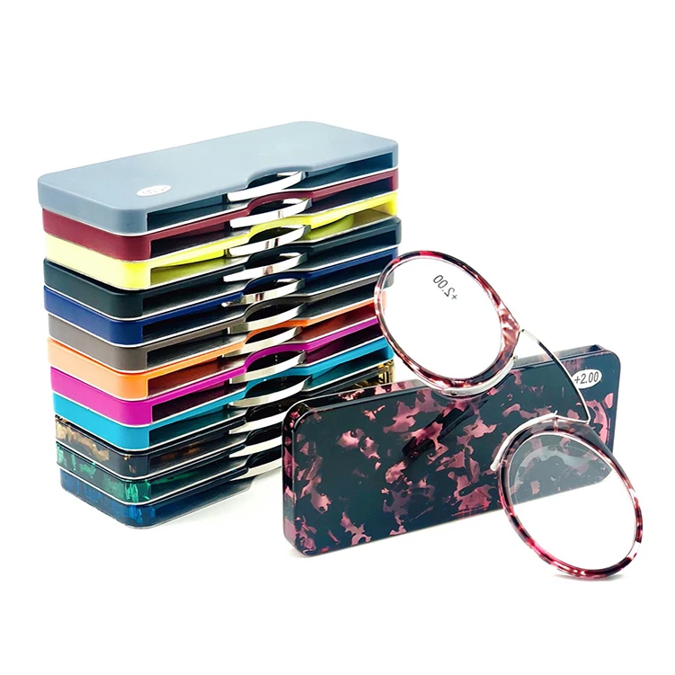 

Mobile phone without arms with anti slip silicone nose mini clip on reading glasses