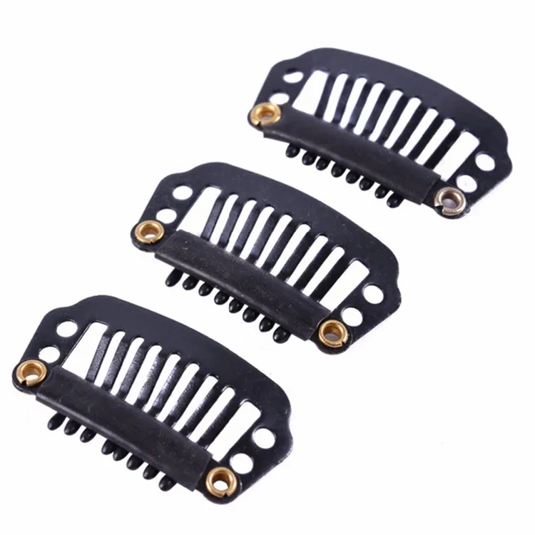 

28mm 8teeth hair extension wigs Clips with silicone back for Hair Extensions accessories tools