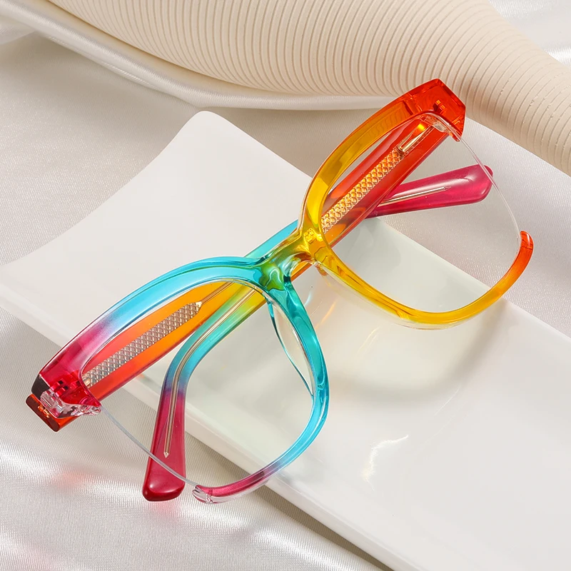 

MS 82038 Eyeglasses new rainbow hot sale glasses blocking blue light fashion monture de lunettes femme