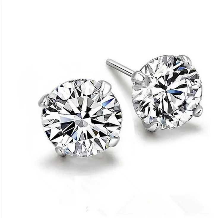 12 month birthstone April white S925 jewelry solid silver round shape gemstone 925 sterling silver Zircon stud earring, Rhoudium color
12 month birthstone April white S925 jewelry solid silver round shape gemstone 925 sterling silver Zircon stud earring, Rhoudium color