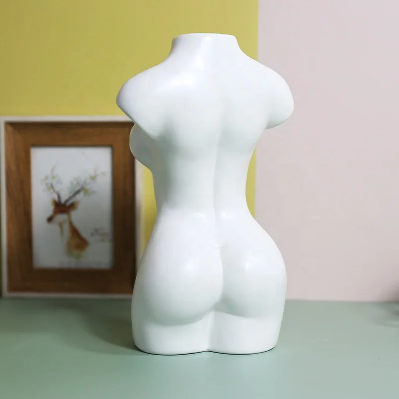

Art body vase Kardashian Venus nude girl ceramic flower vase Nordic ins Artistic Women's decorative ornaments, As picture