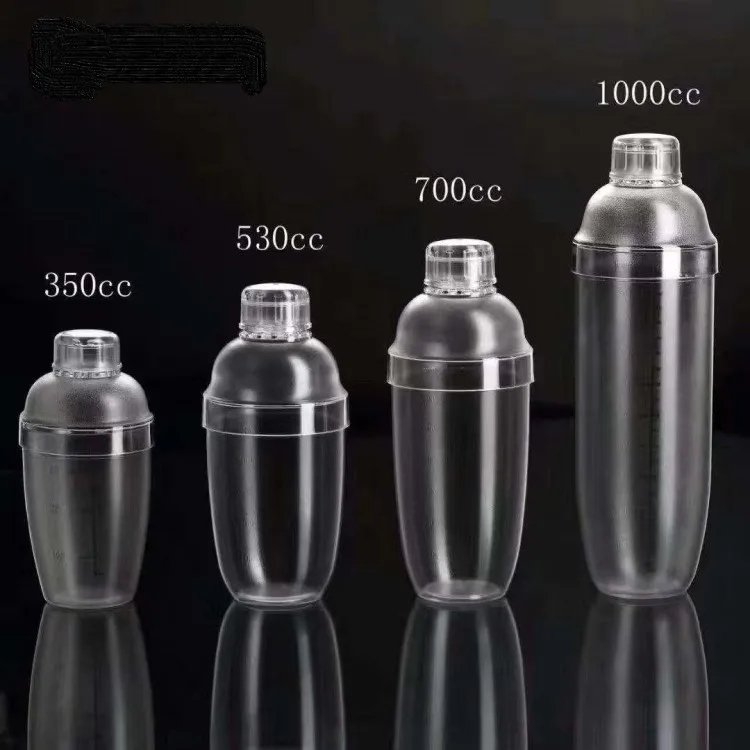 Pc plastic clear bar tools cocktail shaker bar tools shaker bottle