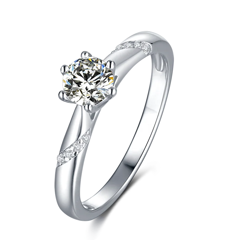 

Abiding 0.5Ct Moissanite Diamond Ring Wedding Fine Jewelry 925 Sterling Silver Women Engagement Ring For Bridal