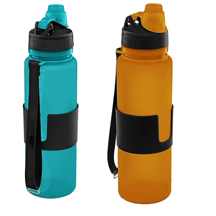 

Popular Products Eco Friendly Silicone Bottle Water Foldable Collapsible Reusable Water Bottle, As picture/customized