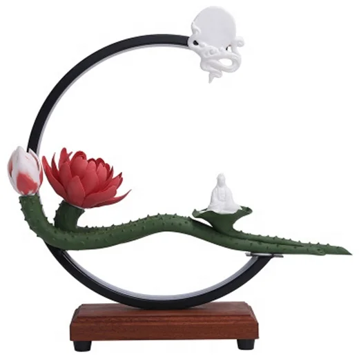 

New Product Traditional Buddhist Decors Ceramic Home Decorations With LED Strip, As show