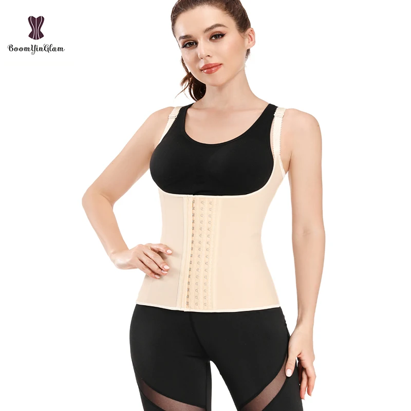 

Black Nude Pink Purple Blue Color Women's Slimming Vest Latex Corset Shapers Waist Trainer Plus Size, Black,nude,pink,purple,blue,leopard,gray