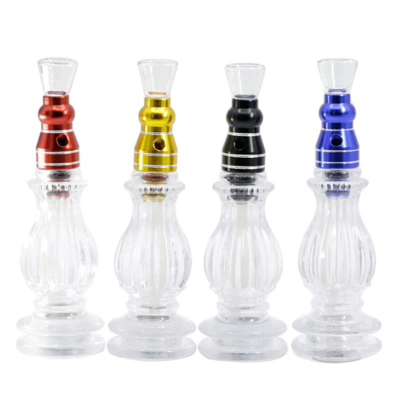 

Glass Perfume Bottle Shape Pipe Wholesale Mini Creative Hookah Mix Color Smoking Pipe tobacco accessories, Gold, black, red, blue